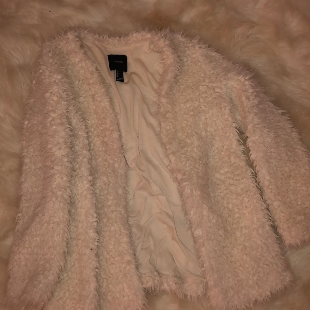 white sherpa jacket